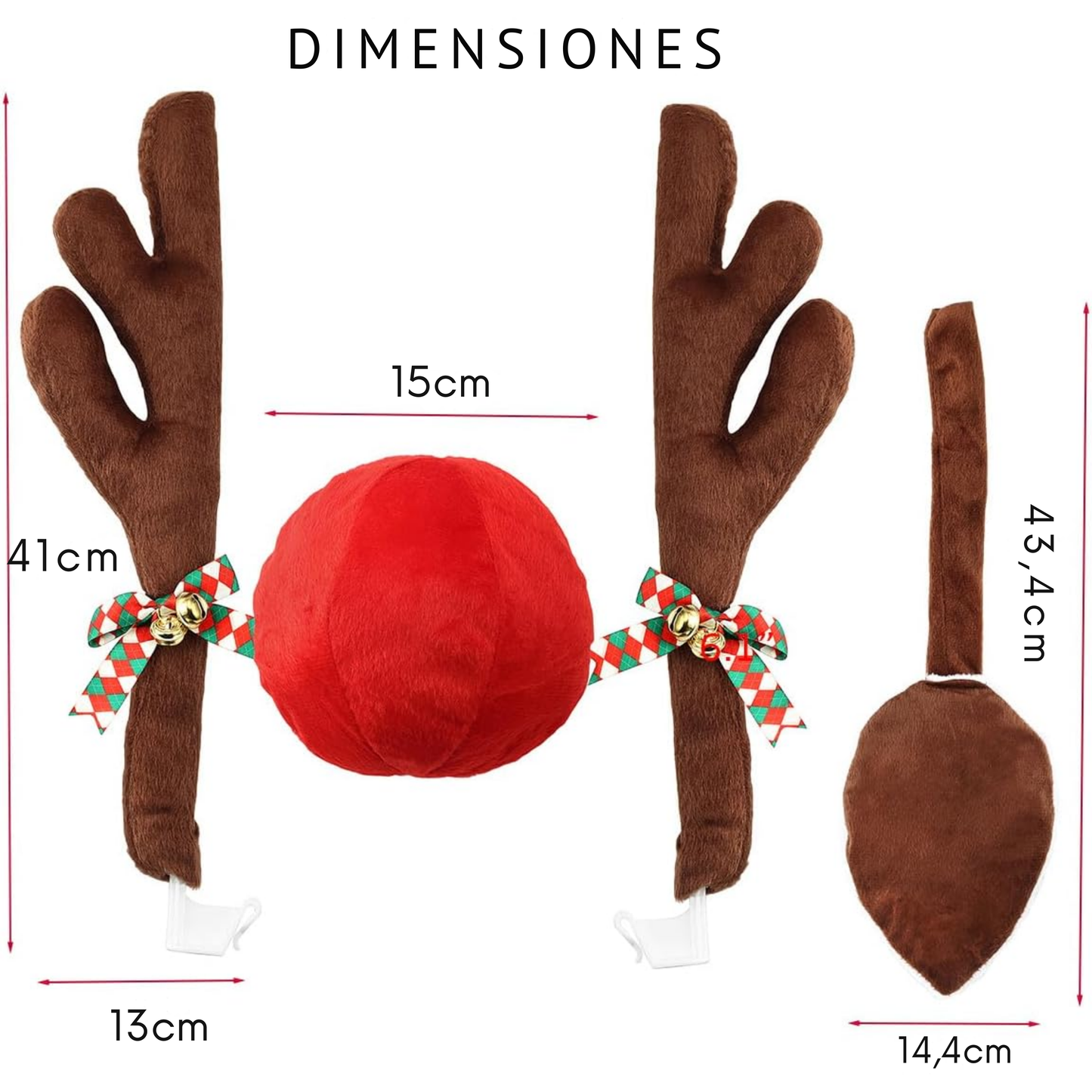 Decoración Ciervo navideño para coche