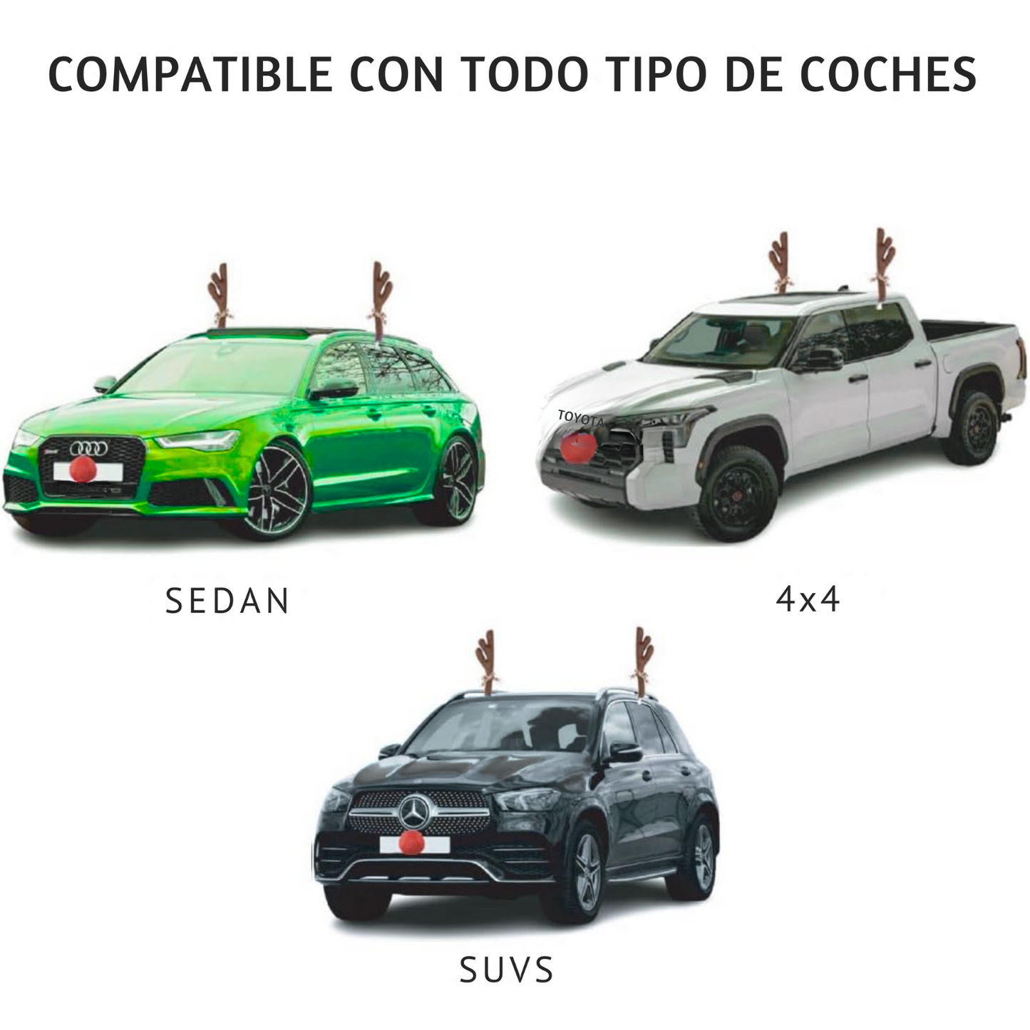 Decoración Ciervo navideño para coche